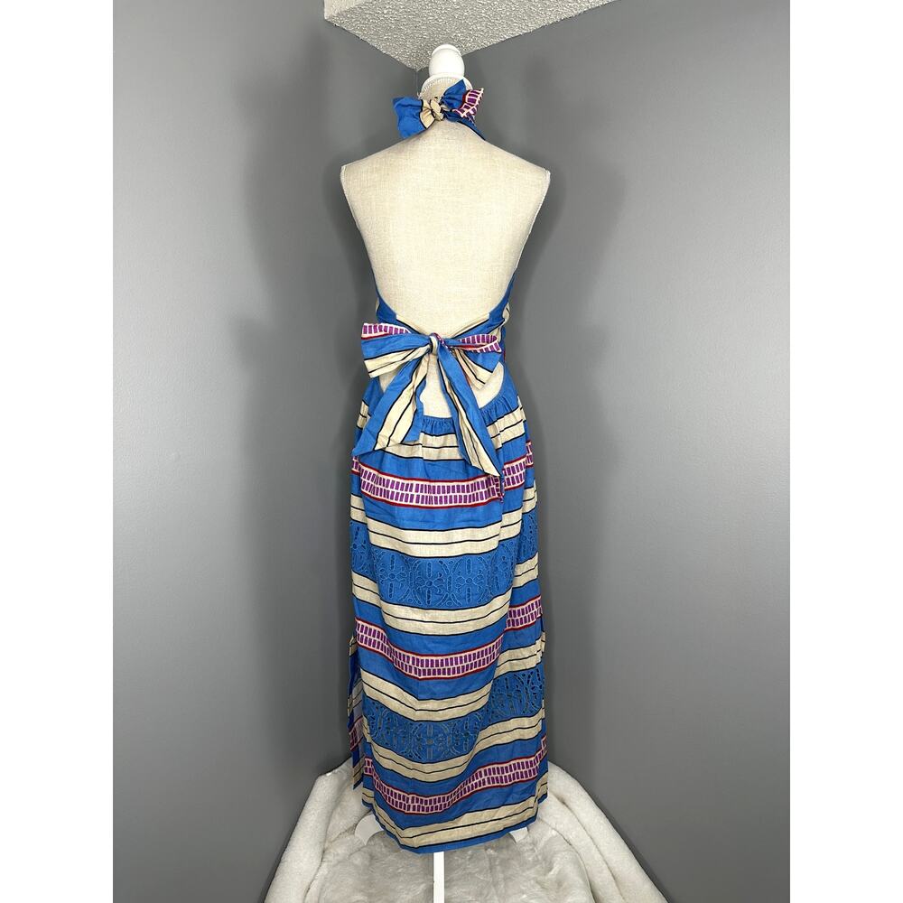 TuckerNuck Sorrento Stripe Ames Linen Halter Maxi Dress Size L - Picture 6 of 13